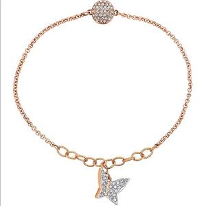 Swarovski Lilia 18k Rose Gold Plated Crystal Butterfly Bracelet